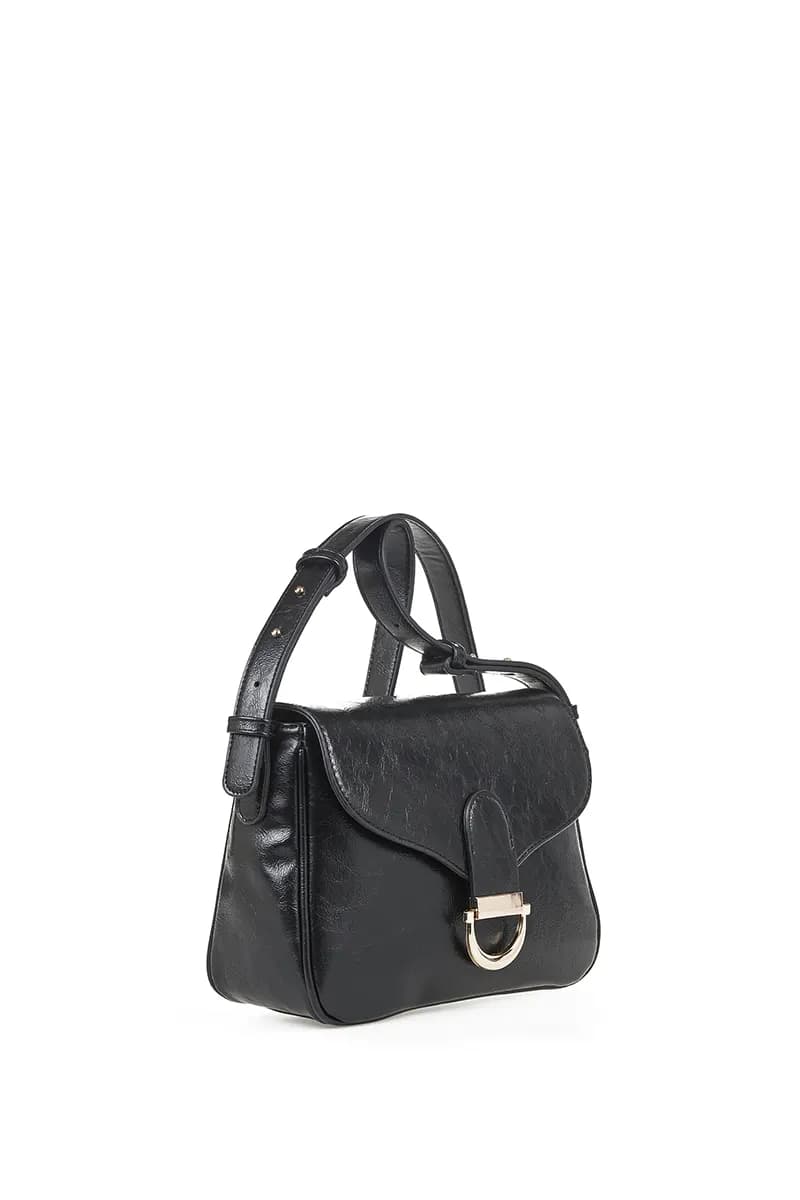 VERDE FASHION | Borsa a tracolla in ecopelle antichizzata - 3