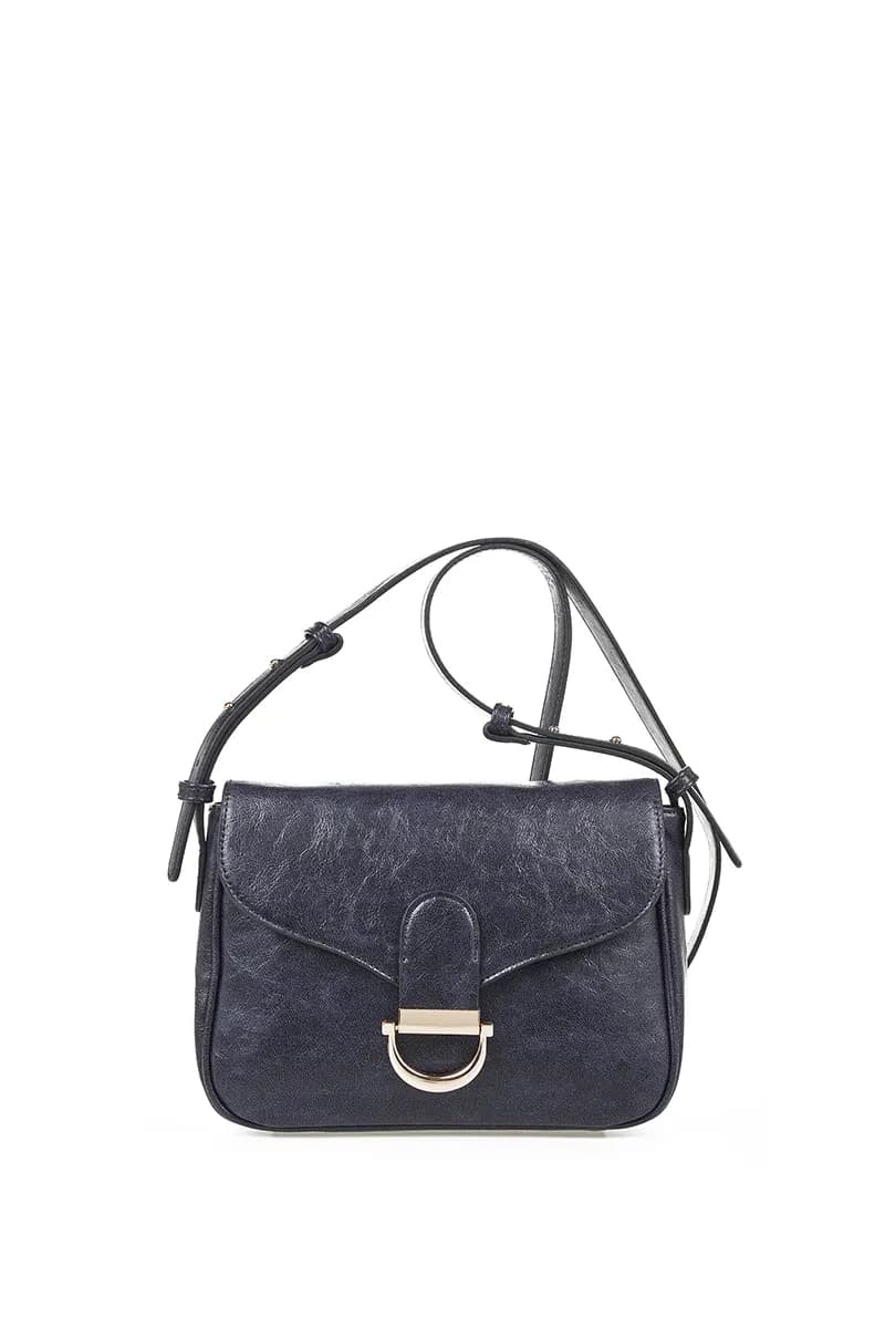 VERDE FASHION | Borsa a tracolla in ecopelle antichizzata - 5