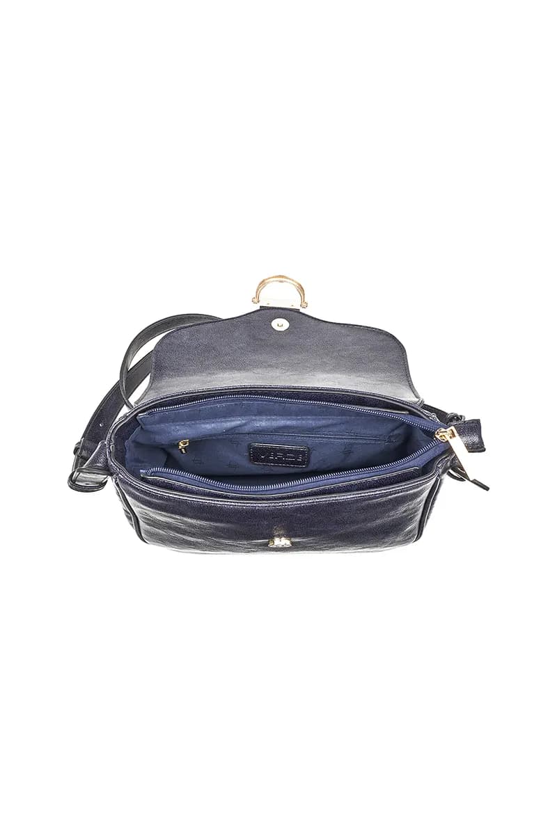 VERDE FASHION | Borsa a tracolla in ecopelle antichizzata - 8