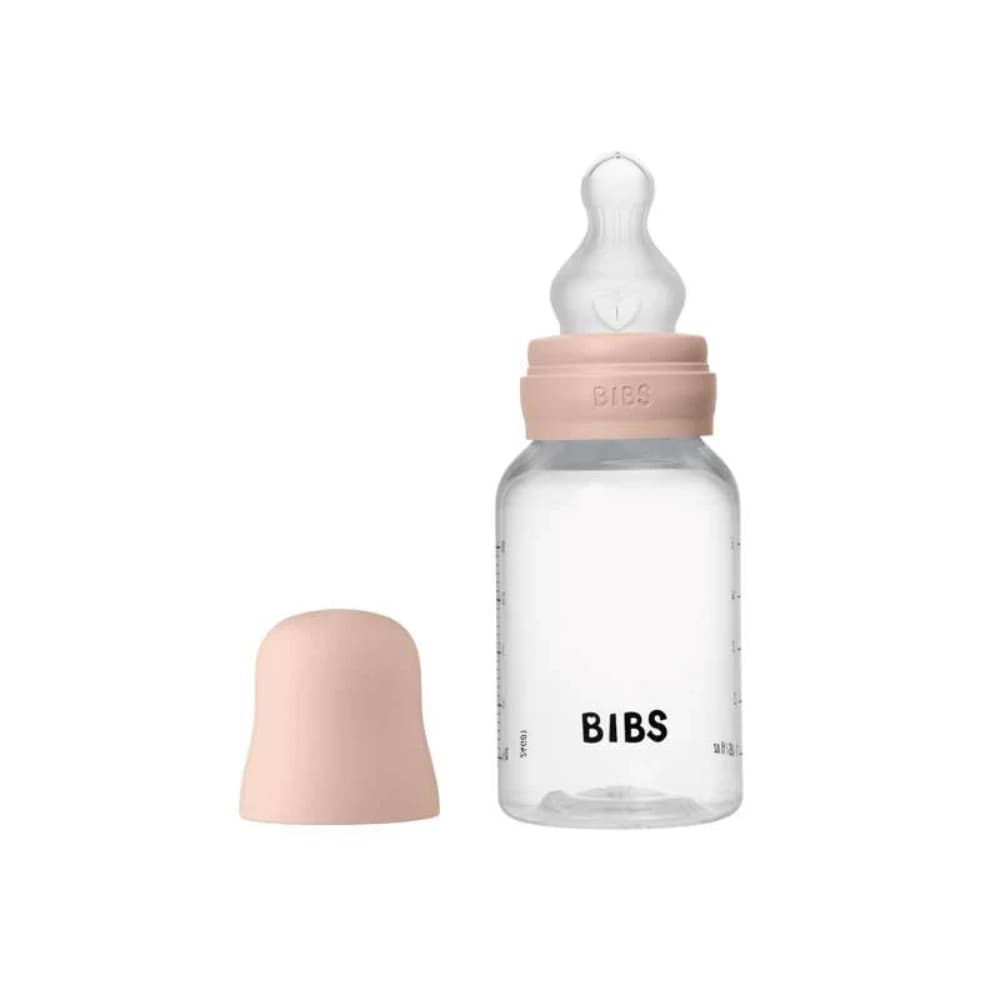 Biberon BIBS in Plastica e Silicone/Flusso Lento/Rotondo 150 ml – Blush