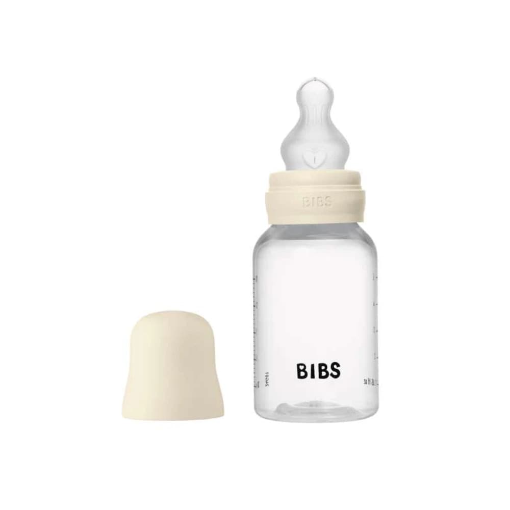 Biberon BIBS in Plastica e Silicone/Flusso Lento/Rotondo 150 ml