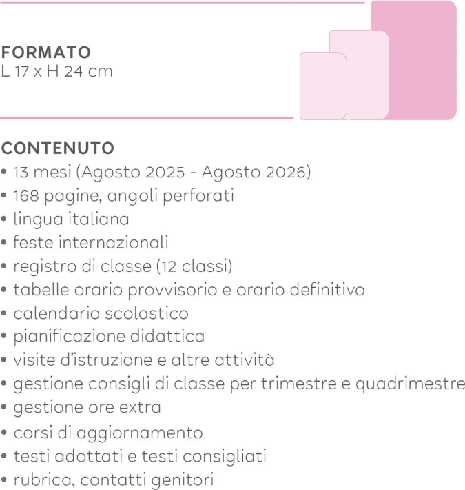 Legami - Agenda del Docente 13 Mesi Settimanale Large  - 2025/2026 Raspberry - 5