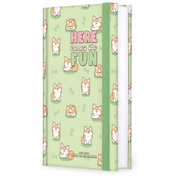 Legami - Agenda 16 Mesi Giornaliera Fotografica Medium - Green Corgi - 2