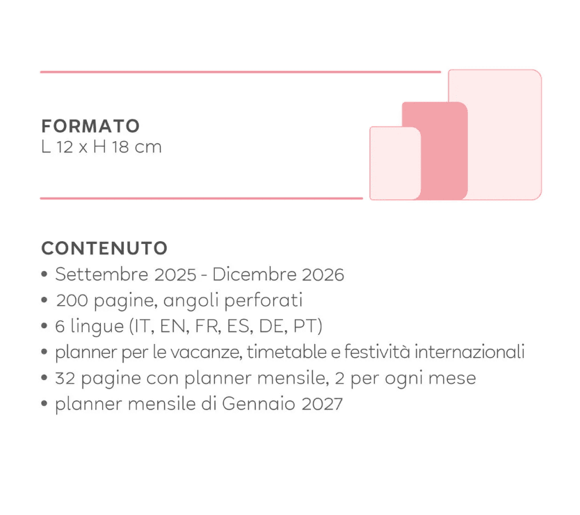 Legami - Agenda 16 Mesi Settimanale Medium - Raspberry - 9