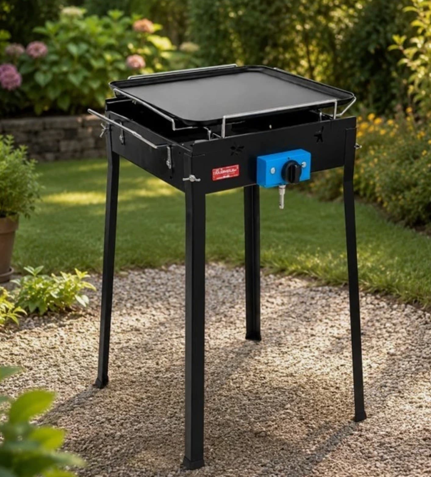 Barbecue Gas   Plancha Mono 40 50x49x70 cm Piastra 38X38 cm GPL 3KW BBQ - 2