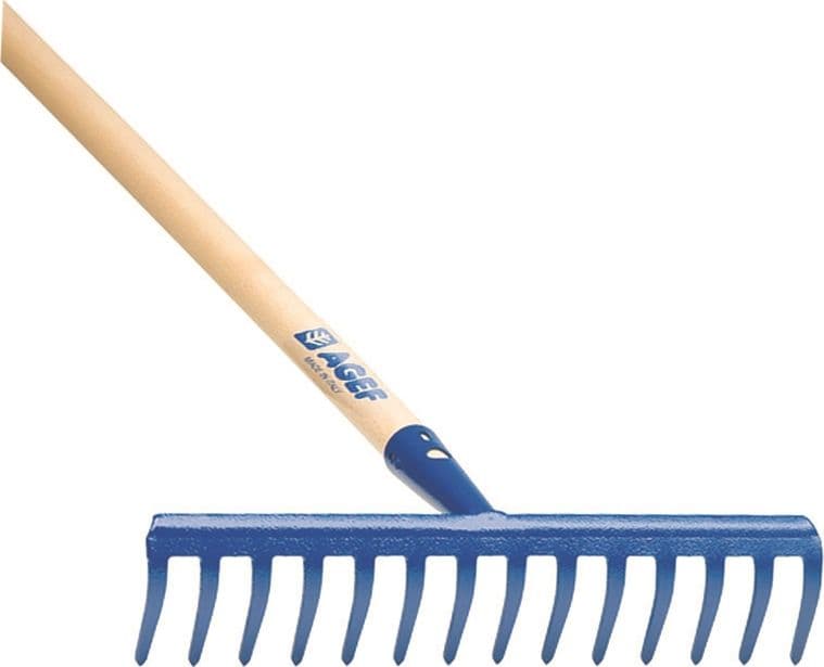 Agef rastrello denti curvi con manico  manico faggio cm.130   - 16  denti - 3
