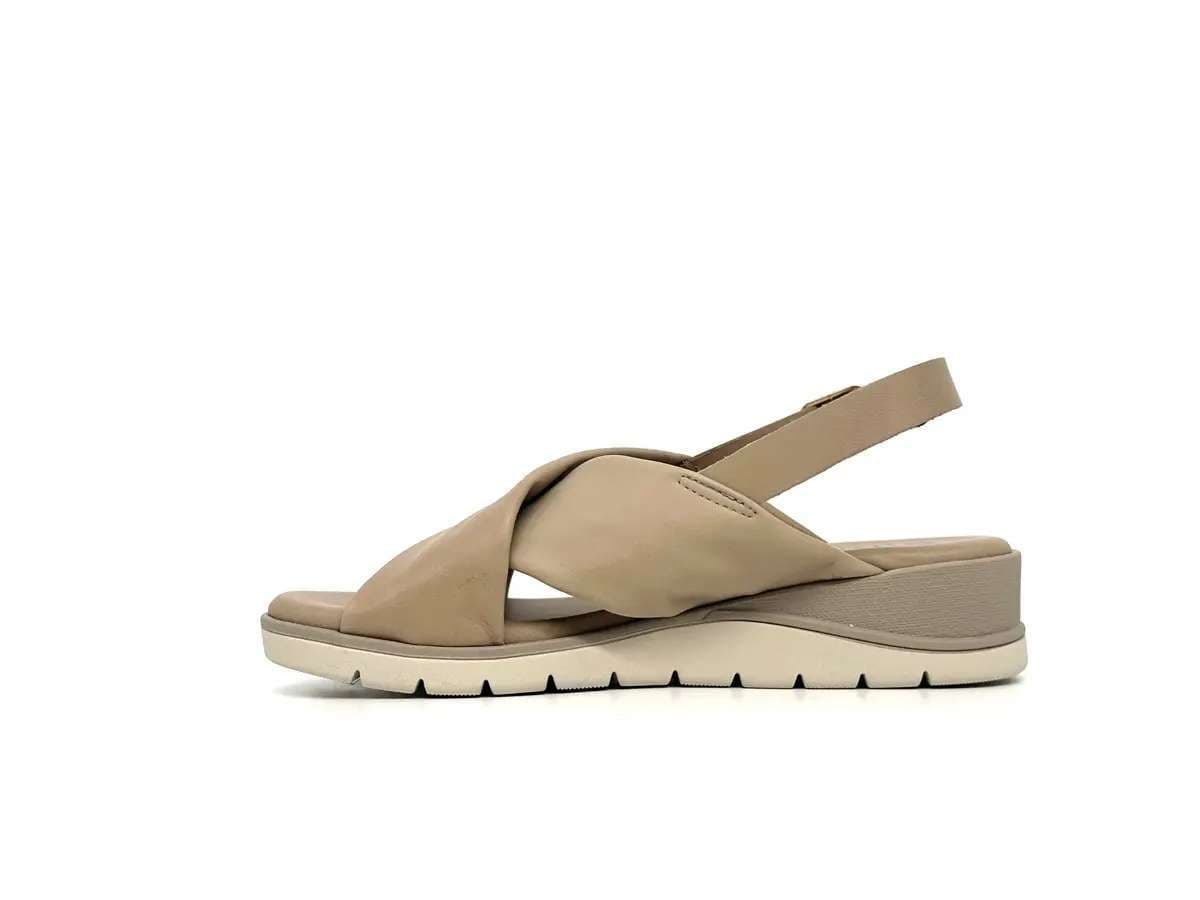 Cinzia Soft sandali donna pelle sahara con zeppa e cinturino regolabile - 6