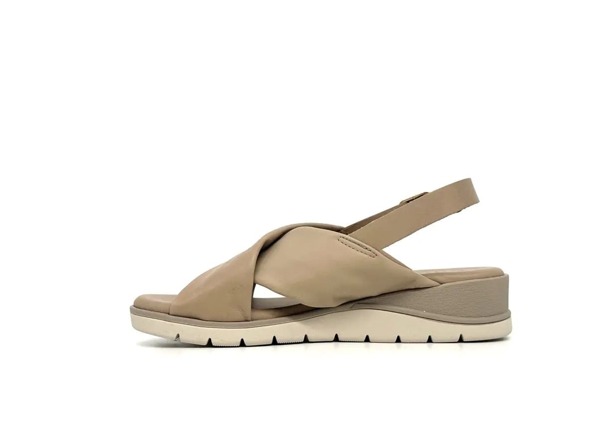 Cinzia Soft sandali donna pelle sahara con zeppa e cinturino regolabile - 6