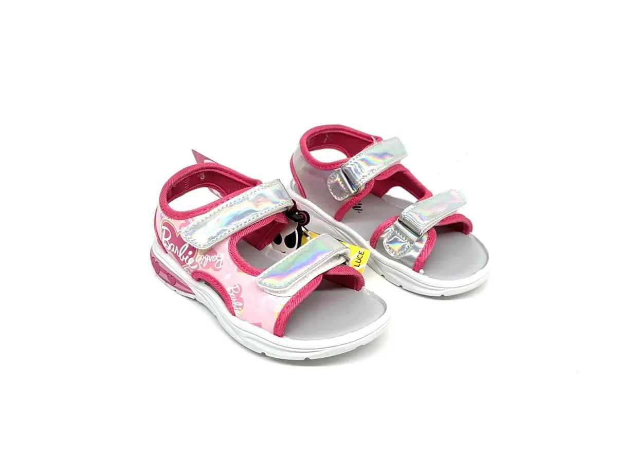 Sandali Barbie da bambina bianchi e fuxia con luci nella suola - 4