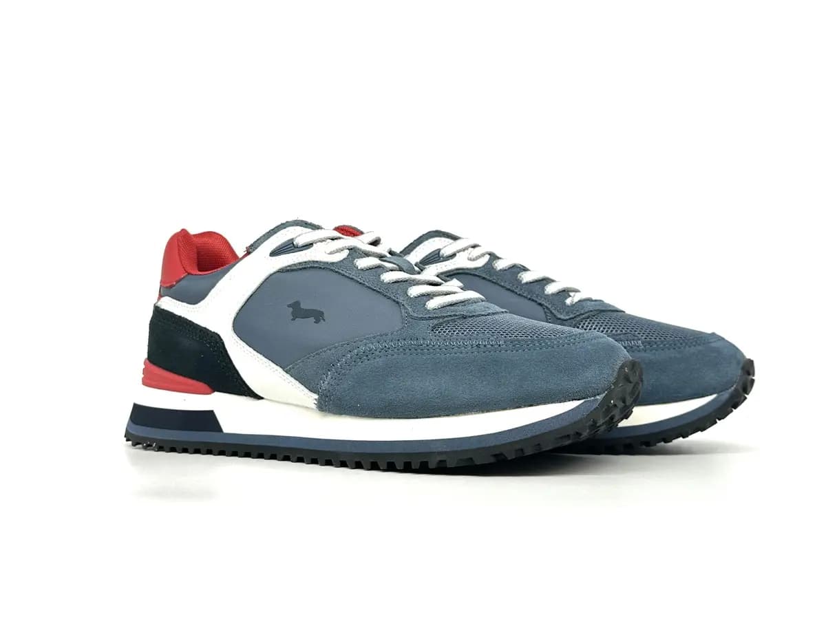 Harmont &amp; Blaine sneaker uomo blu camoscio tessuto casual sportive - 6