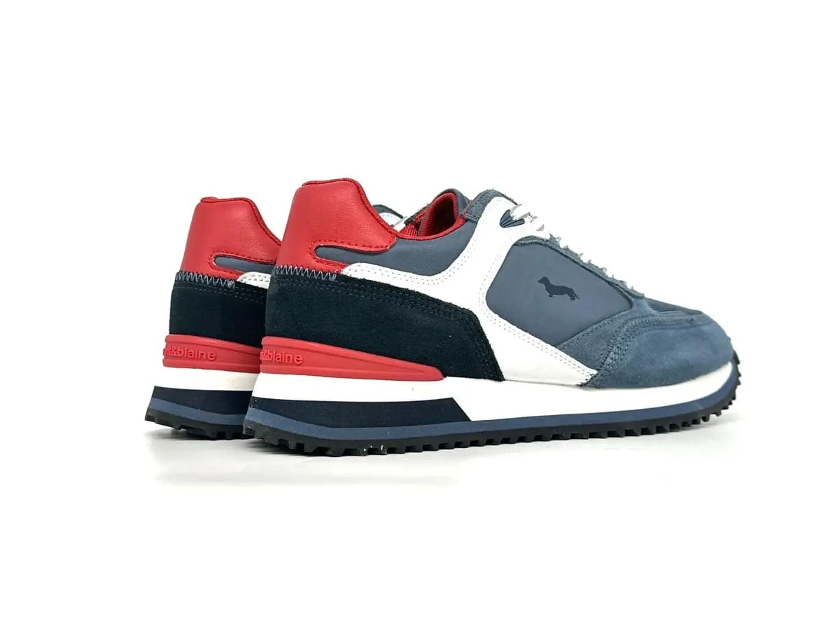 Harmont &amp; Blaine sneaker uomo blu camoscio tessuto casual sportive - 2