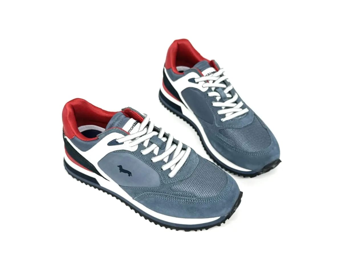 Harmont &amp; Blaine sneaker uomo blu camoscio tessuto casual sportive - 3