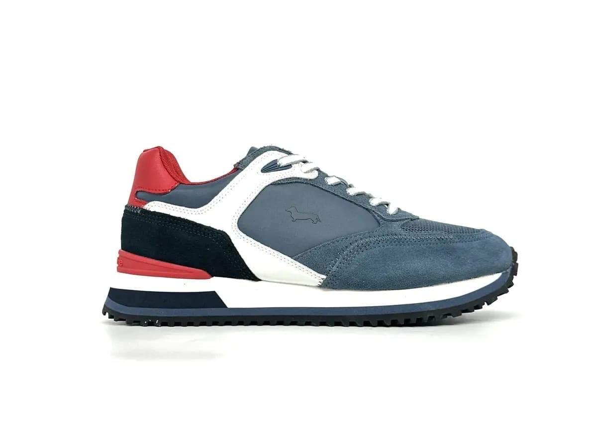 Harmont &amp; Blaine sneaker uomo blu camoscio tessuto casual sportive - 4
