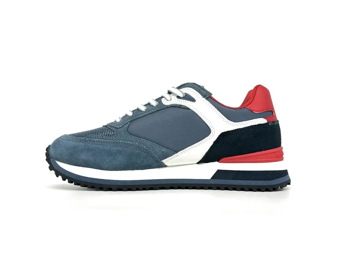 Harmont &amp; Blaine sneaker uomo blu camoscio tessuto casual sportive - 5