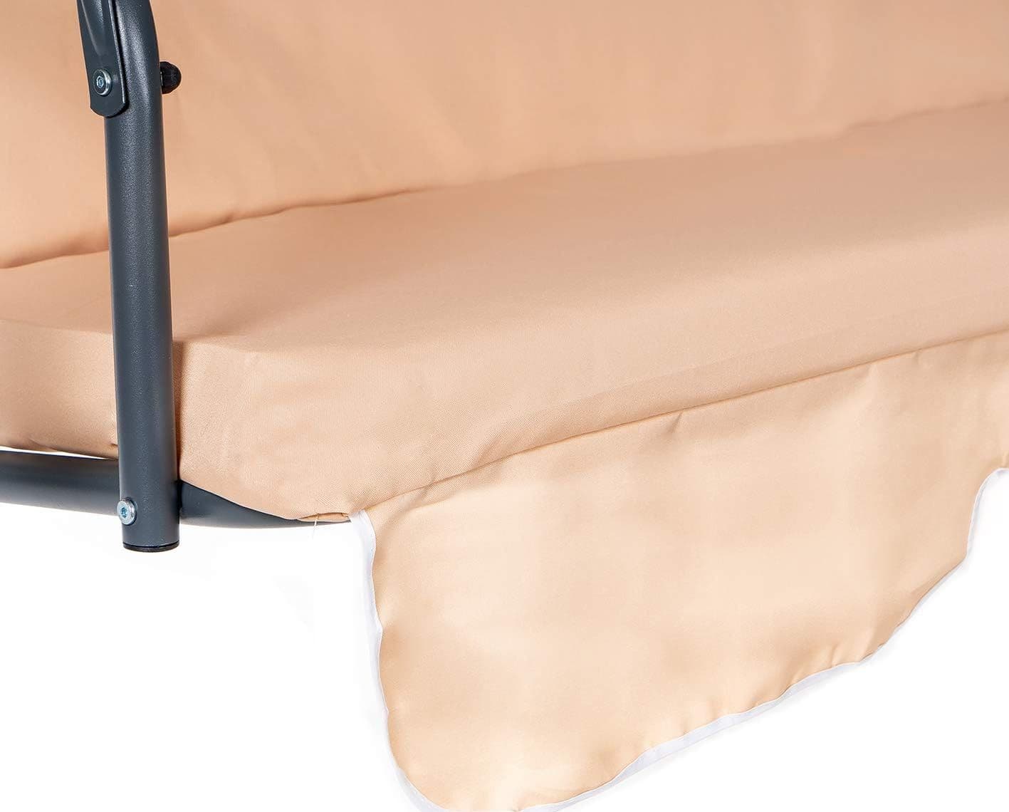 DONDOLO ALTALENA 3 POSTI CON TETTO PARASOLE REGOLABILE PER GIARDINO TERRAZZO BEIGE 349005 - 5