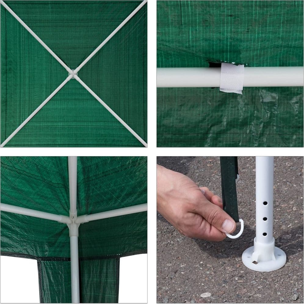 GAZEBO 3X3MT TENDA ESTERNI ARREDO GIARDINO ANTIPIOGGIA IDROREPELLENTE VERDE 182007 - 2