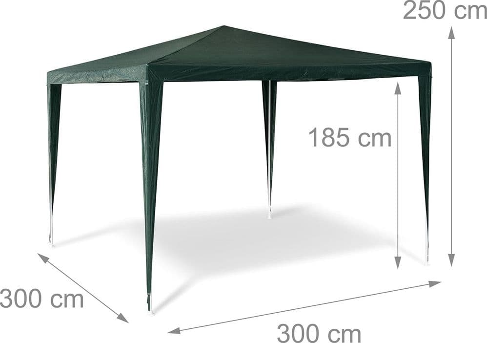 GAZEBO 3X3MT TENDA ESTERNI ARREDO GIARDINO ANTIPIOGGIA IDROREPELLENTE VERDE 182007 - 3