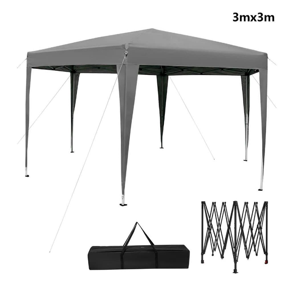 GAZEBO TENDA RICHIUDIBILE DA GIARDINO ESTERNO 3X3MT PER CAMPEGGI FESTA CON BORSA TRASPORTO - 6