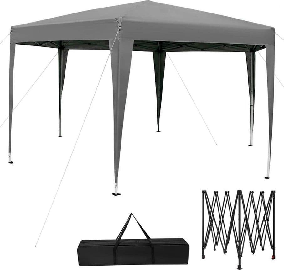 GAZEBO TENDA RICHIUDIBILE DA GIARDINO ESTERNO 3X3MT PER CAMPEGGI FESTA CON BORSA TRASPORTO - 2