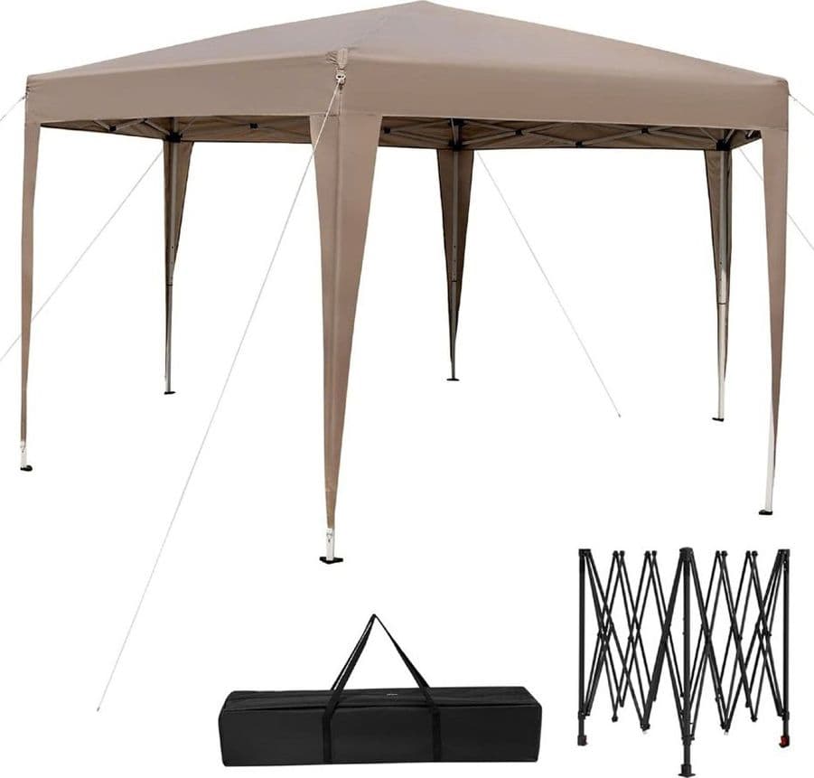 GAZEBO TENDA RICHIUDIBILE DA GIARDINO ESTERNO 3X3MT PER CAMPEGGI FESTA CON BORSA TRASPORTO - 4