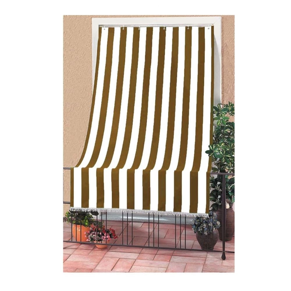 TENDA DA SOLE A RIGHE CON ANELLI PER PORTA ESTERNO BALCONE VERANDA GIARDINO 145X250CM - 12