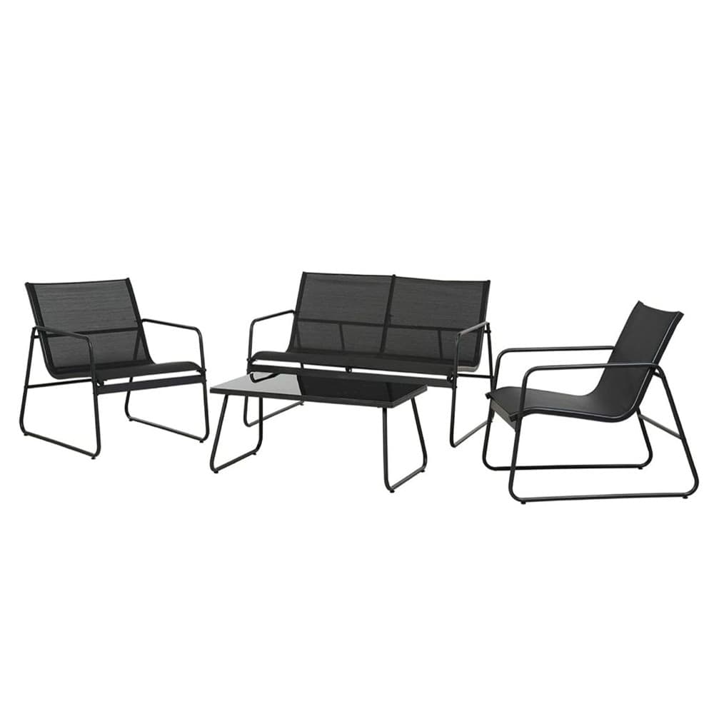 SET GIARDINO SALOTTO DA 4PZ DA ESTERNO CON DIVANO 2 POLTRONE TAVOLINO PER TERRAZZO VERANDA - 2