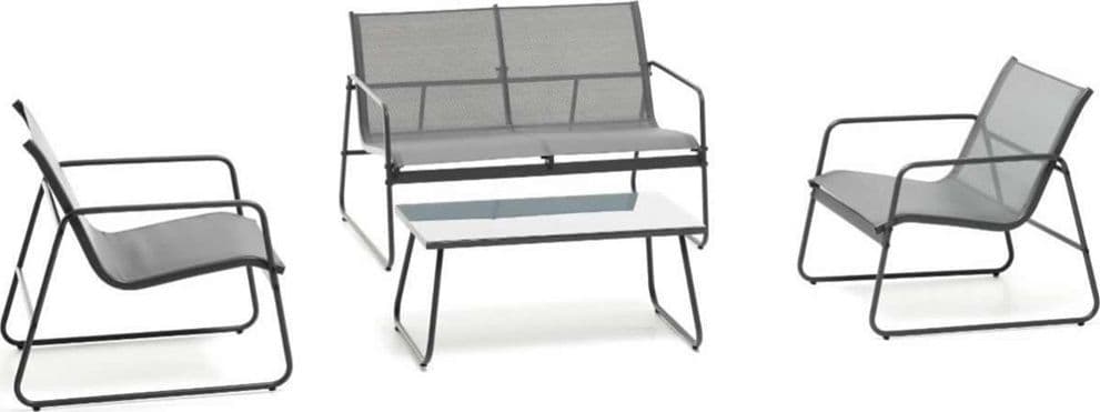 SET GIARDINO SALOTTO DA 4PZ DA ESTERNO CON DIVANO 2 POLTRONE TAVOLINO PER TERRAZZO VERANDA - 18