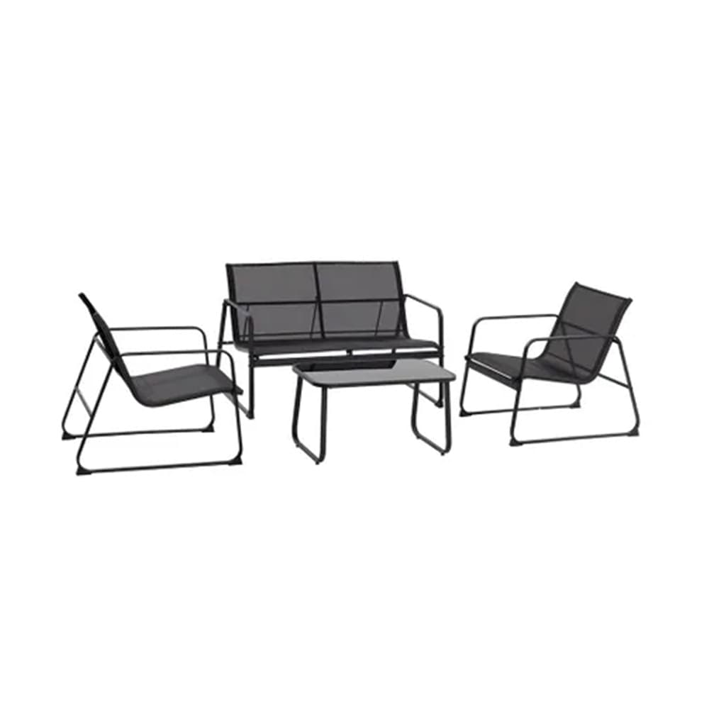 SET GIARDINO SALOTTO DA 4PZ DA ESTERNO CON DIVANO 2 POLTRONE TAVOLINO PER TERRAZZO VERANDA - 4