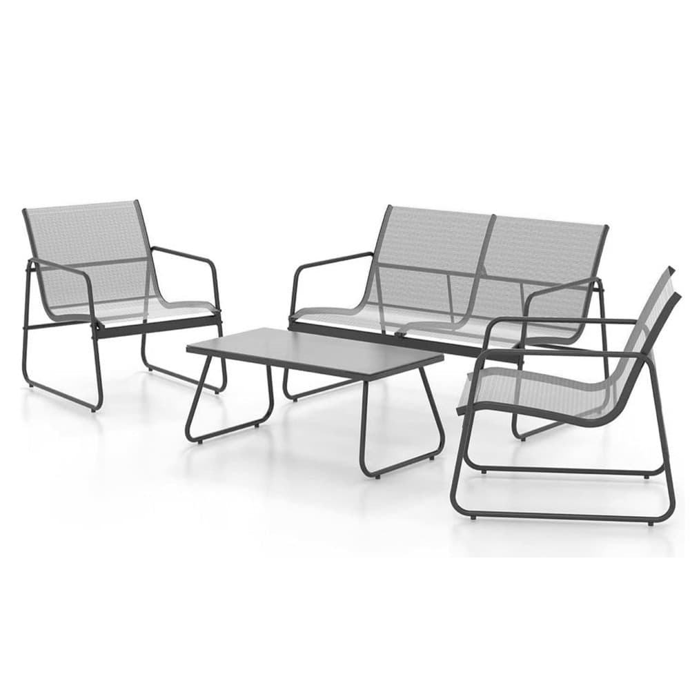 SET GIARDINO SALOTTO DA 4PZ DA ESTERNO CON DIVANO 2 POLTRONE TAVOLINO PER TERRAZZO VERANDA - 10