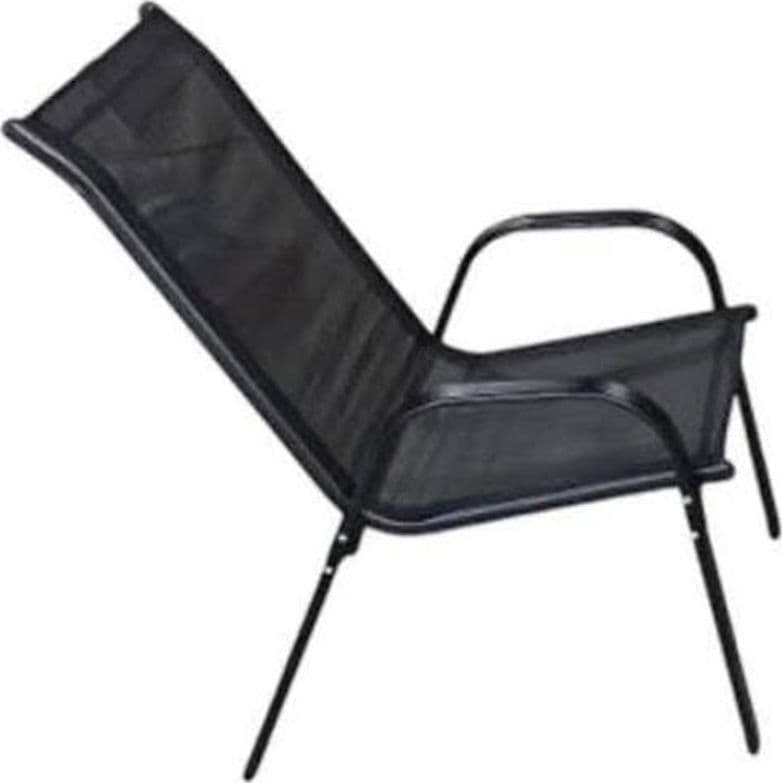 SET 4PZ DA GIARDINO SALOTTO CAPRI CON 2 SEDIE TAVOLINO CON PIANO VETRO DIVANO NERO 529013 - 5