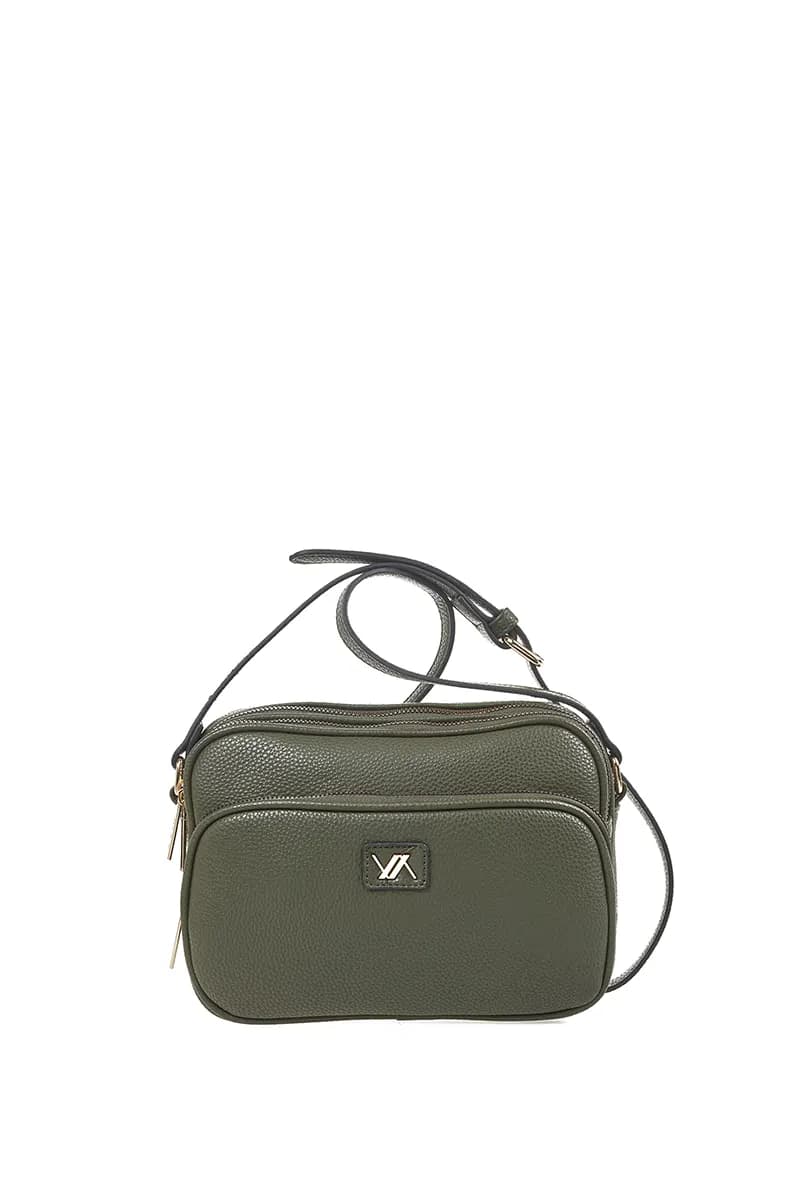 VERDE FASHION | Borsa a tracolla doppia zip - 1