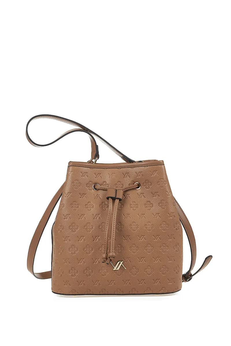 VERDE FASHION | Borsa a secchiello con logo intarsiato - 17