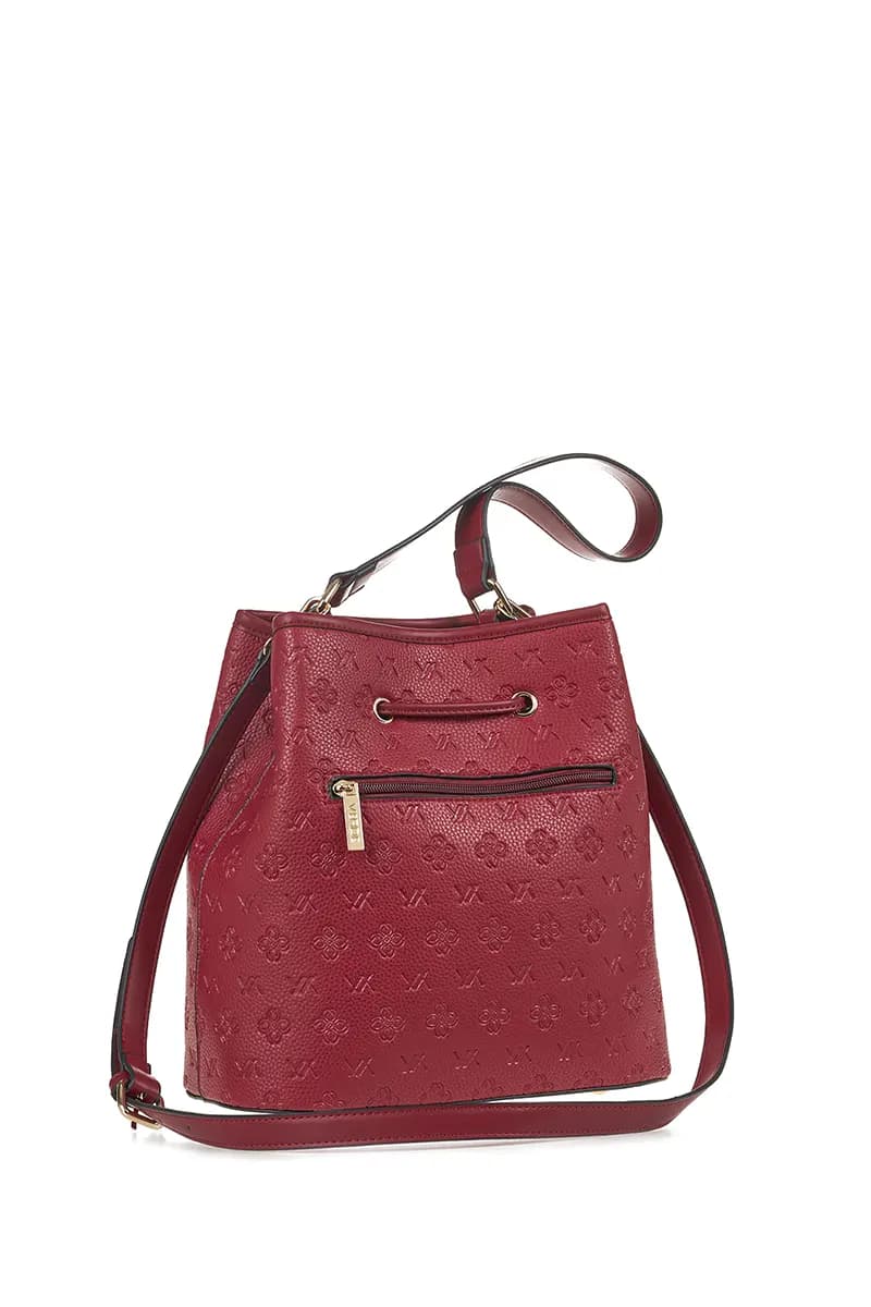 VERDE FASHION | Borsa a secchiello con logo intarsiato - 2