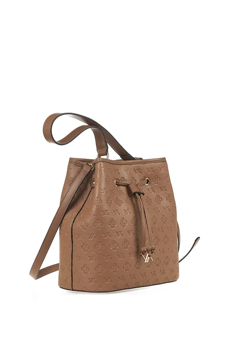 VERDE FASHION | Borsa a secchiello con logo intarsiato - 11