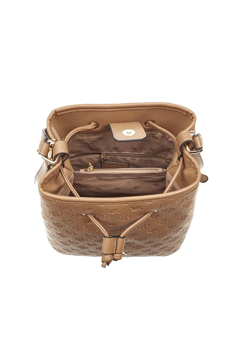 VERDE FASHION | Borsa a secchiello con logo intarsiato - 12