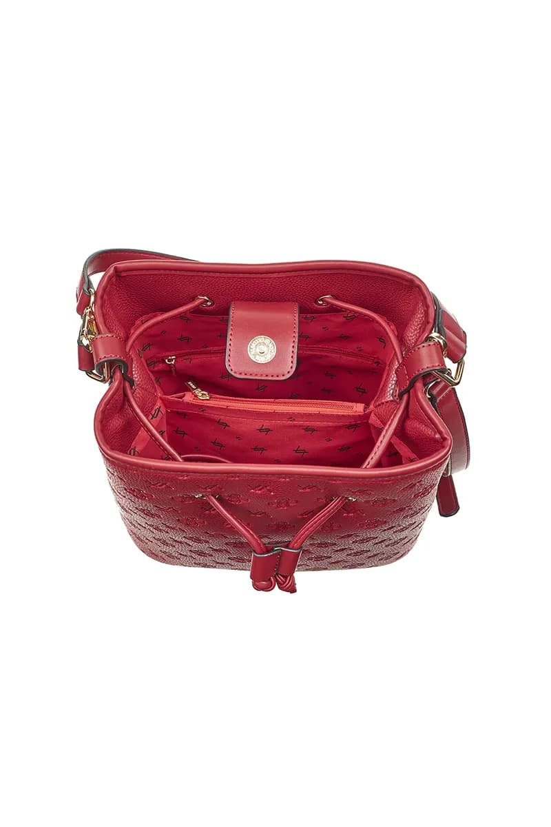 VERDE FASHION | Borsa a secchiello con logo intarsiato - 4