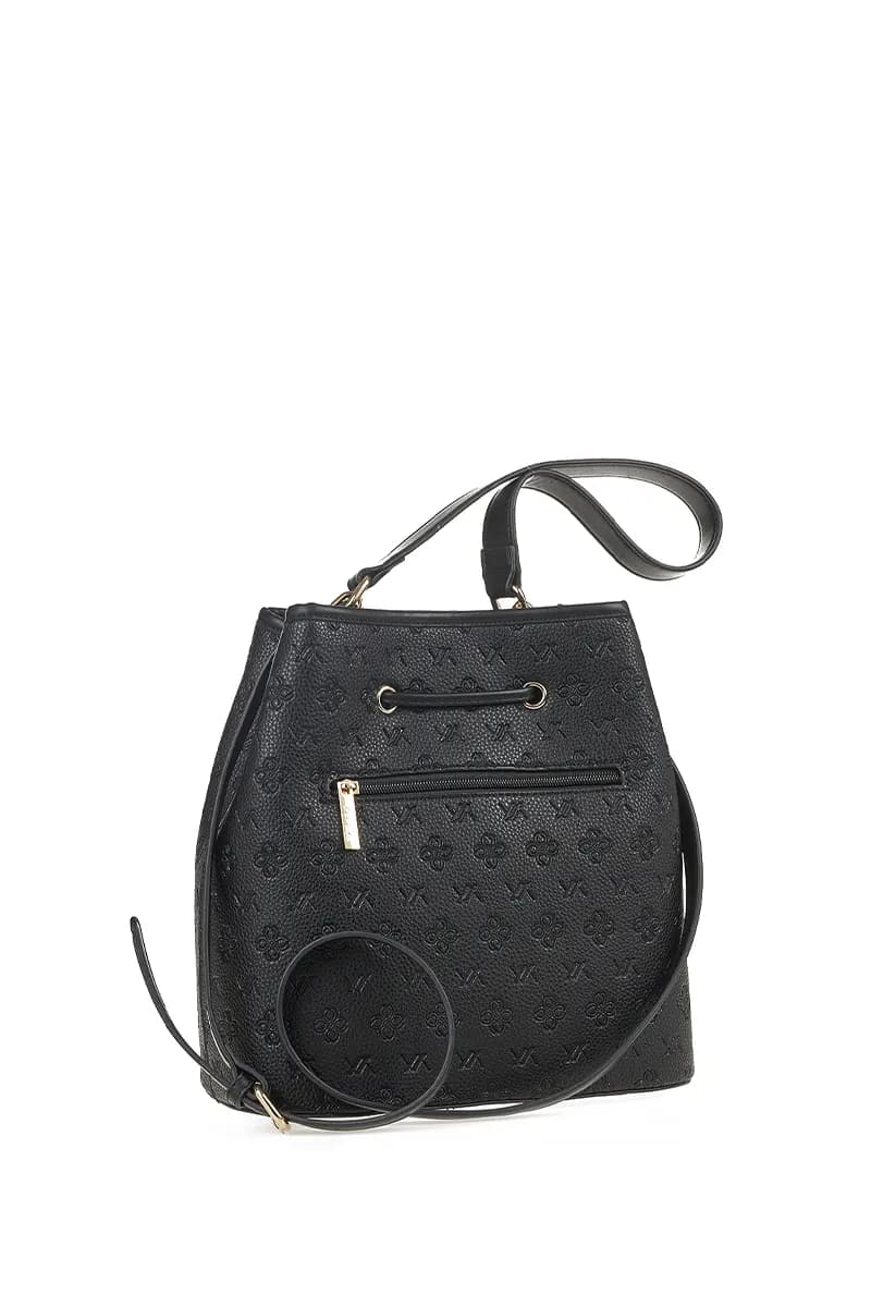 VERDE FASHION | Borsa a secchiello con logo intarsiato - 6