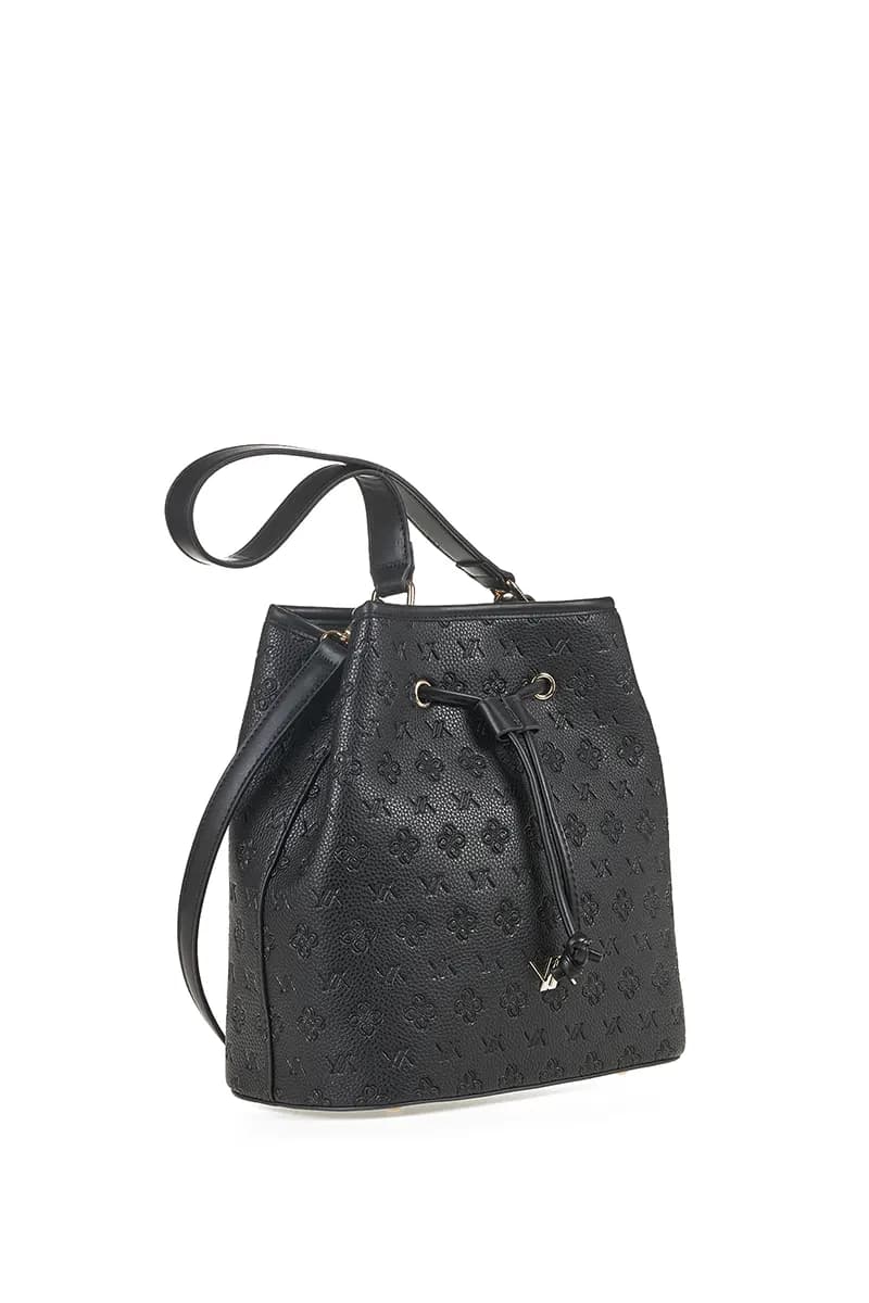 VERDE FASHION | Borsa a secchiello con logo intarsiato - 7