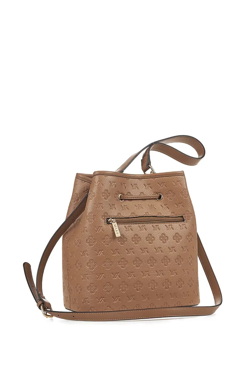 VERDE FASHION | Borsa a secchiello con logo intarsiato - 10
