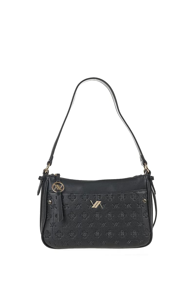 VERDE FASHION | Borsa a spalla con logo intarsiato - 5