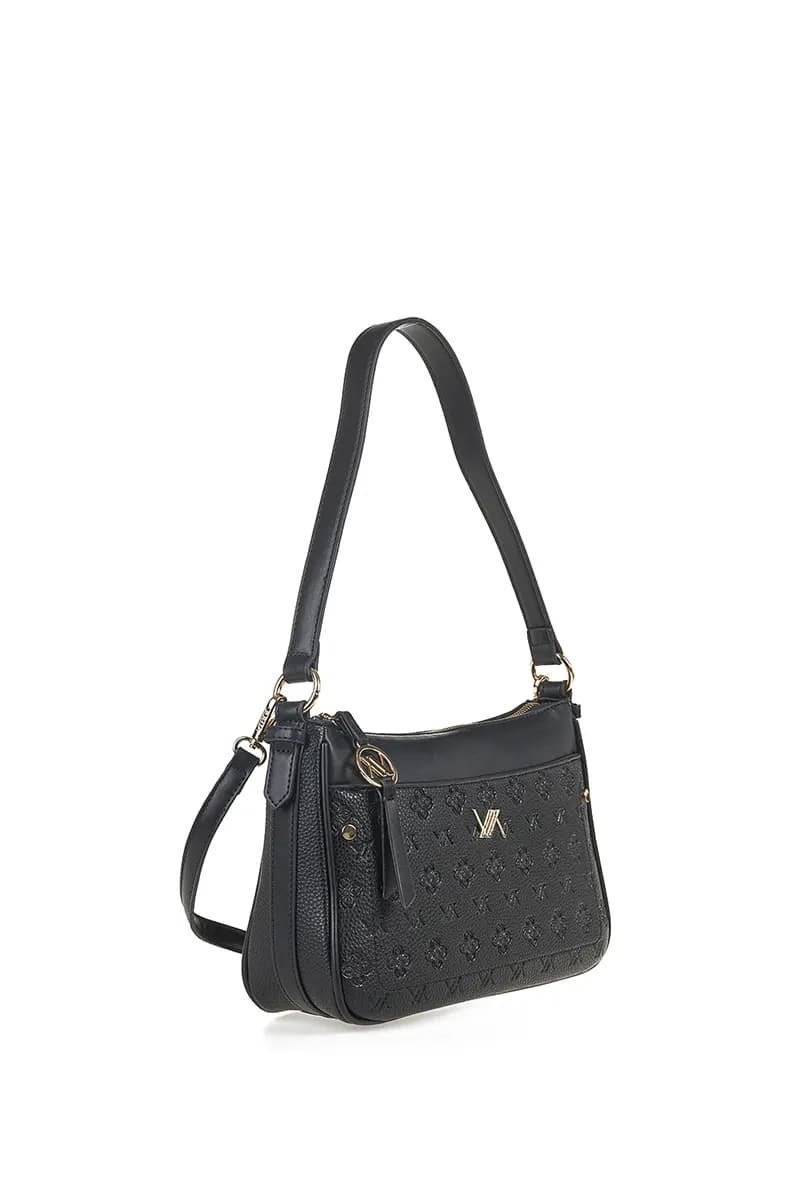 VERDE FASHION | Borsa a spalla con logo intarsiato - 6