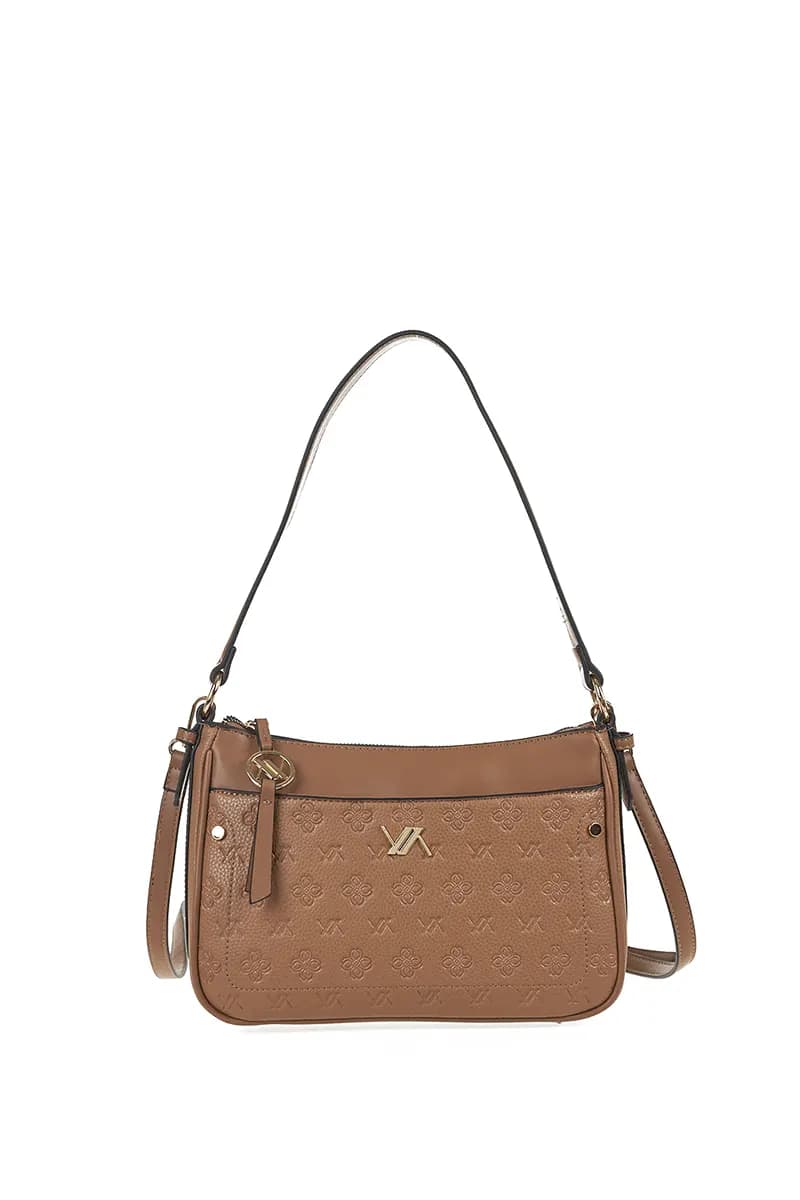 VERDE FASHION | Borsa a spalla con logo intarsiato - 8
