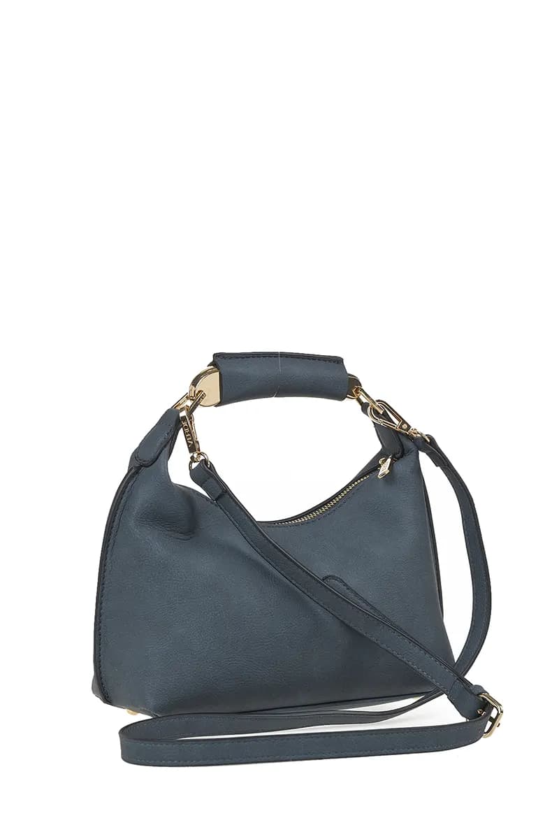 VERDE FASHION | Borsa con manico in metallo e tracolla - 2