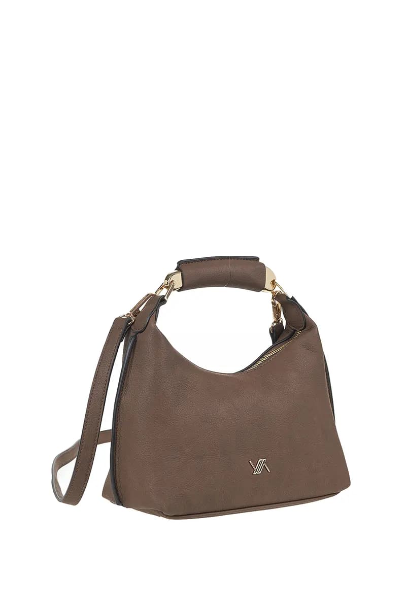 VERDE FASHION | Borsa con manico in metallo e tracolla - 10
