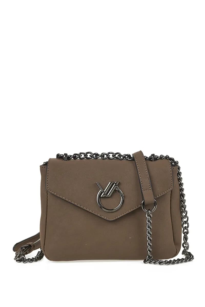 VERDE FASHION | Borsa a tracolla in viscosa con pattina - 14