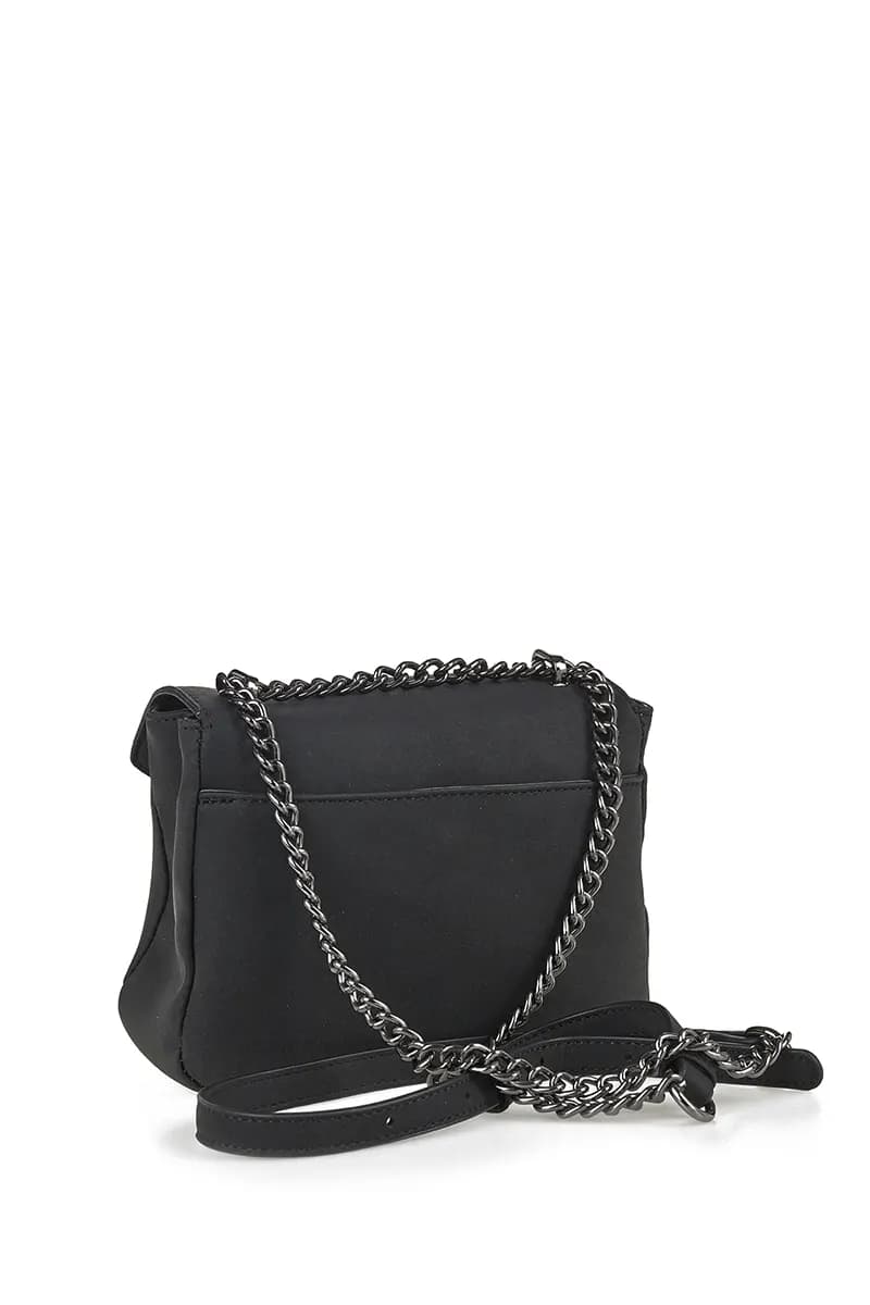 VERDE FASHION | Borsa a tracolla in viscosa con pattina - 2