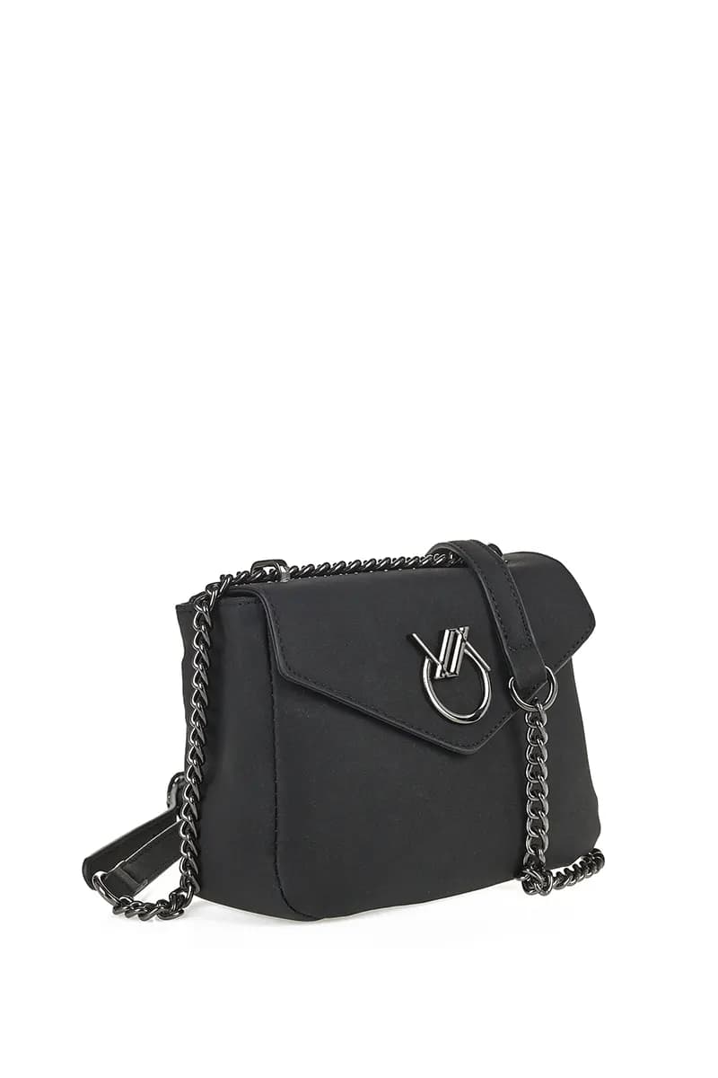 VERDE FASHION | Borsa a tracolla in viscosa con pattina - 3