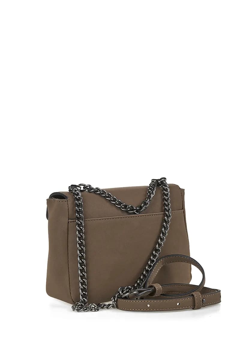 VERDE FASHION | Borsa a tracolla in viscosa con pattina - 6