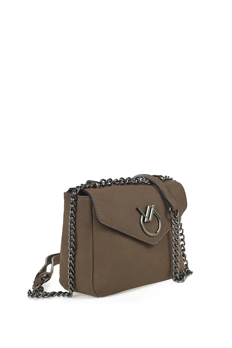VERDE FASHION | Borsa a tracolla in viscosa con pattina - 7
