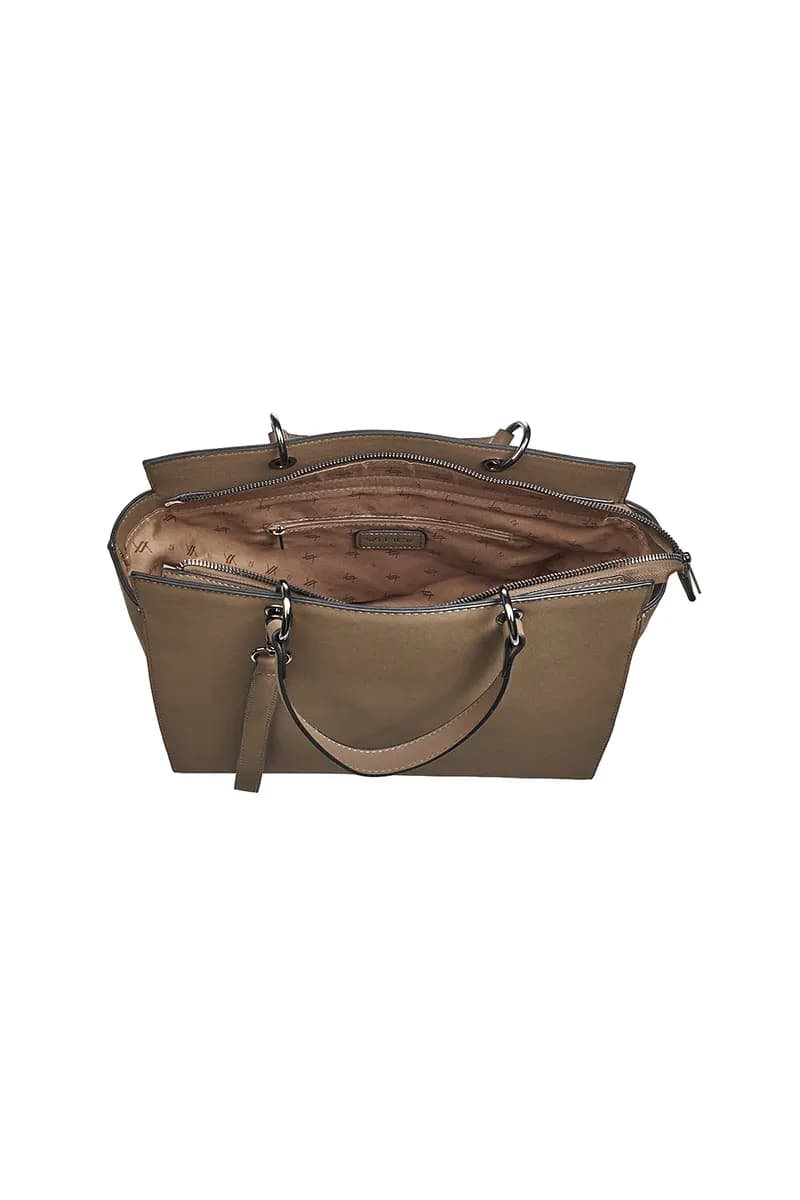 VERDE FASHION | Borsa tote in viscosa con tracolla - 12
